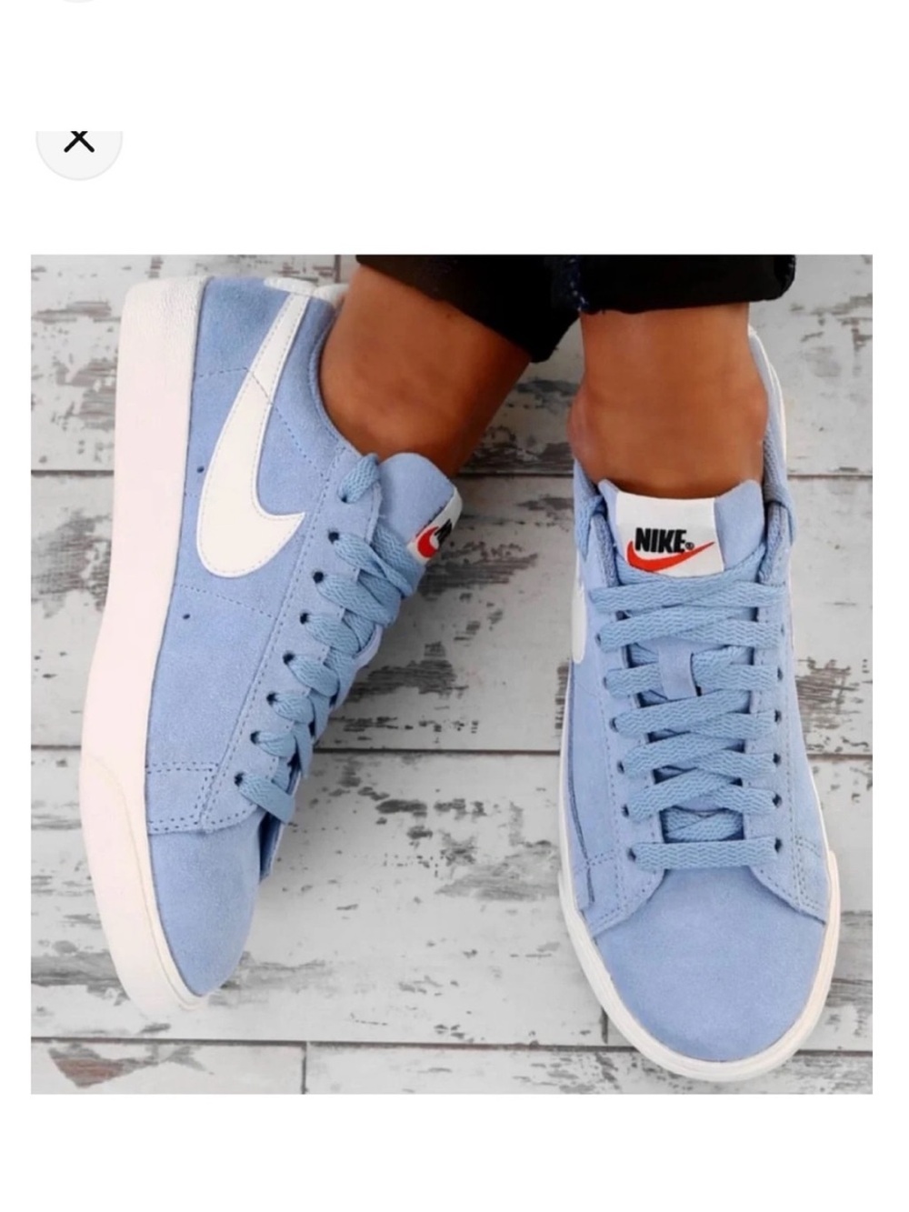 NWT - NIKE Women’s SZ 9 Blue Suede Sneaker. Blazer Low Top